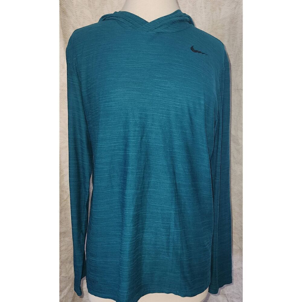 A33 Nike teal green heathered Dri-Fit athletic pull over hoodie long sleeved